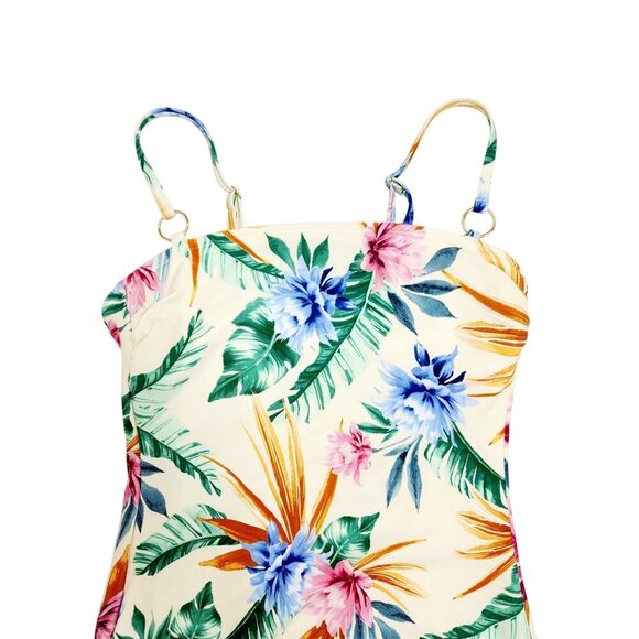 Tropical Floral One-Piece Swimsuit  Adjustable Straps By Shade  Shore Size S - Picture 4 of 10